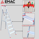 EMAC PRIME Step Aluminium Ladder WIth (Tools Tray And 3.2 Inch Wide Anti Skid Step)