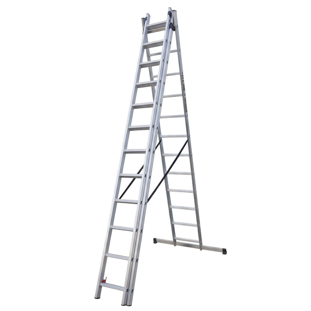 EMAC Aluminium Domestic Light Weight 12X3 Aluminium Ladders Anti Slip Folding Aluminium Ladder