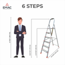 EMAC Aluminium Folding 7 Step Ladder for Home, Shop & Office Use Slip Resistant  (With Platform)