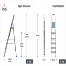 EMAC Aluminium Folding Ladder for Home, Shop & Office Use Slip Resistant Step Aluminium Ladder (With Platform)