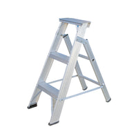 EMAC Aluminium Dual Purpose Light Weight 3-Step Aluminium Ladders Anti Slip Folding Aluminium Ladder