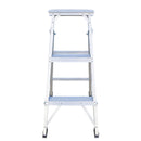 EMAC Aluminium Dual Purpose Light Weight 3-Step Aluminium Ladders Anti Slip Folding Aluminium Ladder