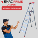 EMAC PRIME Step Aluminium Ladder WIth (Tools Tray And 3.2 Inch Wide Anti Skid Step)