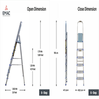 EMAC Aluminium Folding 7 Step Ladder for Home, Shop & Office Use Slip Resistant  (With Platform)