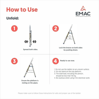 EMAC Aluminium Folding 7 Step Ladder for Home, Shop & Office Use Slip Resistant  (With Platform)