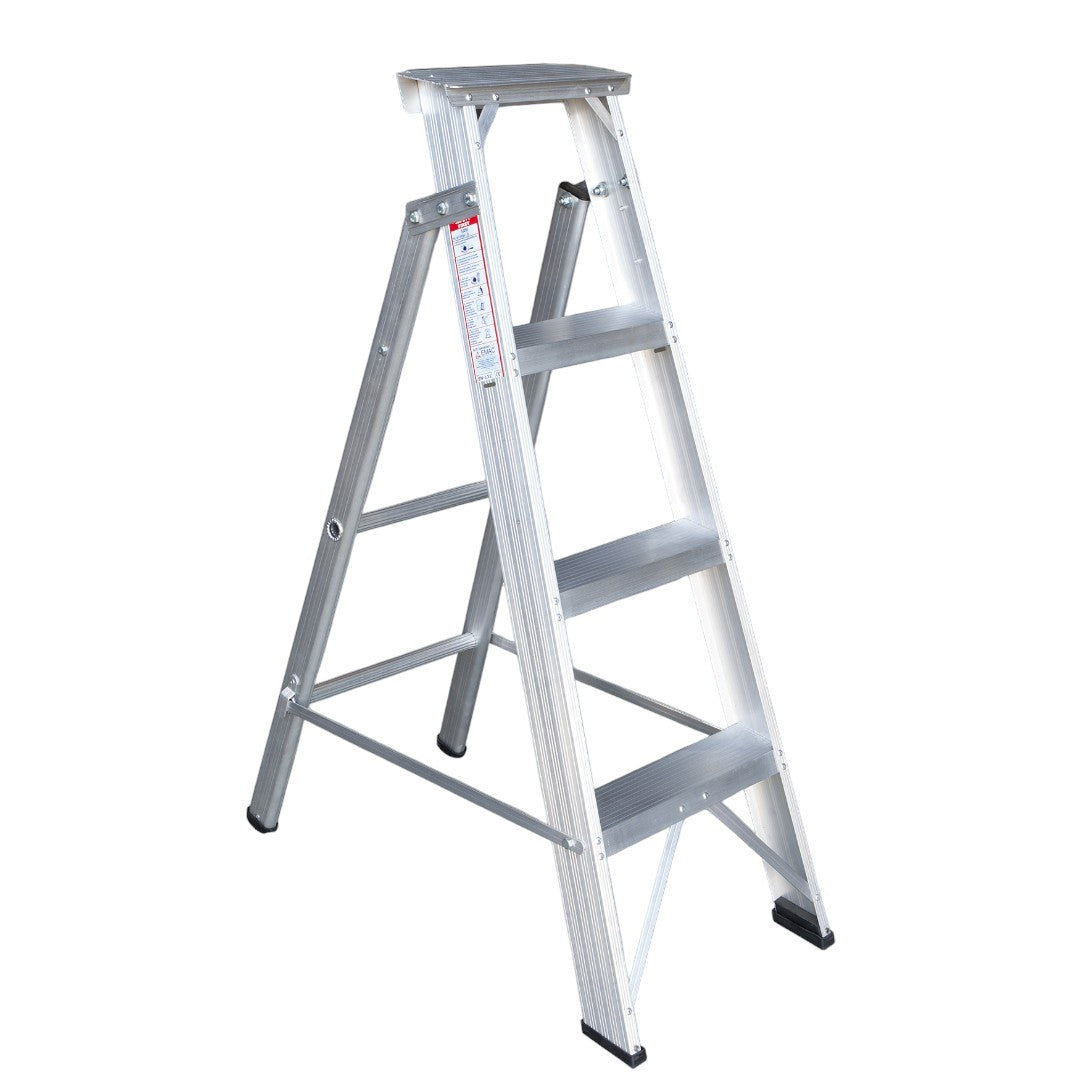 EMAC Aluminium Dual Purpose Light Weight 4-Step Aluminium Ladders Anti Slip Folding Aluminium Ladder