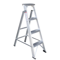 EMAC Aluminium Dual Purpose Light Weight 4-Step Aluminium Ladders Anti Slip Folding Aluminium Ladder