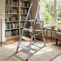 EMAC Aluminium Folding Ladder for Home, Shop & Office Use Slip Resistant Step Aluminium Ladder (With Platform)