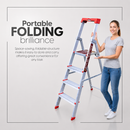 EMAC PRIME Step Aluminium Ladder WIth (Tools Tray And 3.2 Inch Wide Anti Skid Step)