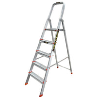 EMAC Aluminium Folding 5 Step Ladder for Home, Shop & Office Use Slip Resistant  (With Platform)