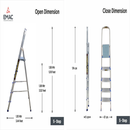 EMAC Aluminium Folding 5 Step Ladder for Home, Shop & Office Use Slip Resistant  (With Platform)