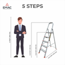 EMAC Aluminium Folding Ladder for Home, Shop & Office Use Slip Resistant Step Aluminium Ladder (With Platform)