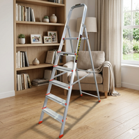 EMAC Aluminium Folding 7 Step Ladder for Home, Shop & Office Use Slip Resistant  (With Platform)