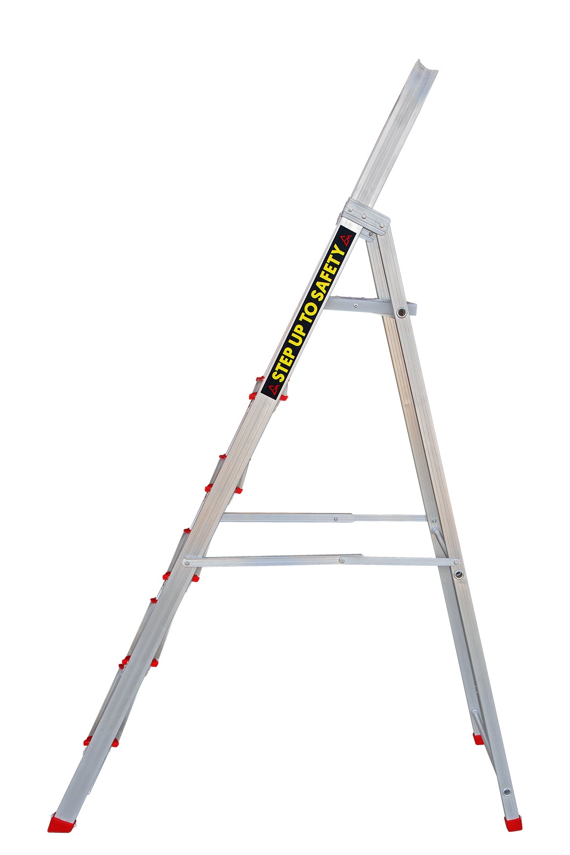 EMAC Aluminium 6 Steps Folding Ladder for Home, Shops and Office Use Slip Resistant Aluminium Ladder (With Platform)