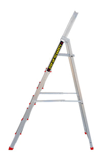 EMAC Aluminium 6 Steps Folding Ladder for Home, Shops and Office Use Slip Resistant Aluminium Ladder (With Platform)