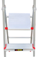 EMAC Aluminium 6 Steps Folding Ladder for Home, Shops and Office Use Slip Resistant Aluminium Ladder (With Platform)