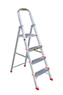 EMAC Aluminium 4 Steps Folding Ladder for Home, Shop & Office Use Slip Resistant Step Aluminium Ladder (With Platform)