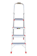 EMAC Aluminium 4 Steps Folding Ladder for Home, Shop & Office Use Slip Resistant Step Aluminium Ladder (With Platform)