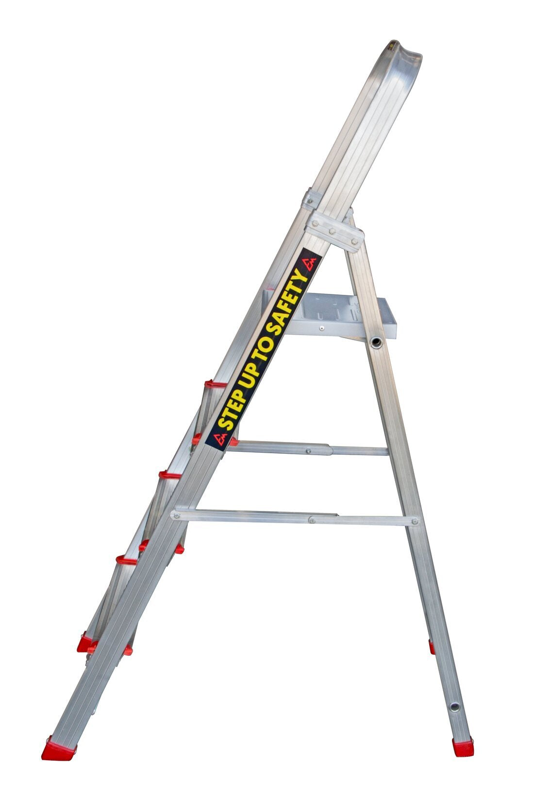 EMAC Aluminium 4 Steps Folding Ladder for Home, Shop & Office Use Slip Resistant Step Aluminium Ladder (With Platform)