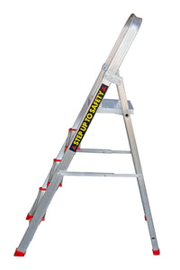 EMAC Aluminium 4 Steps Folding Ladder for Home, Shop & Office Use Slip Resistant Step Aluminium Ladder (With Platform)