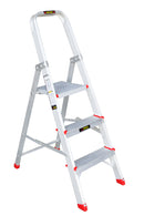 EMAC Aluminium 3 Steps Folding Ladder for Home, Shop & Office Use Slip Resistant Step Aluminium Ladder (With Platform)