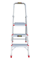 EMAC Aluminium 3 Steps Folding Ladder for Home, Shop & Office Use Slip Resistant Step Aluminium Ladder (With Platform)