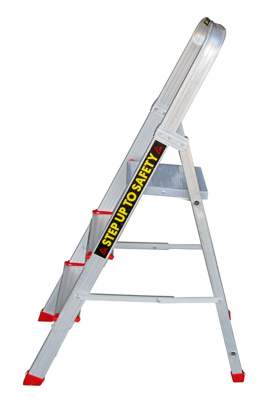 EMAC Aluminium 3 Steps Folding Ladder for Home, Shop & Office Use Slip Resistant Step Aluminium Ladder (With Platform)
