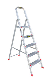 EMAC Aluminium Heavy-Duty 5 Steps Ladder for Home-5.18 Feet(158 CM) Anti Slip Folding Aluminium Ladder