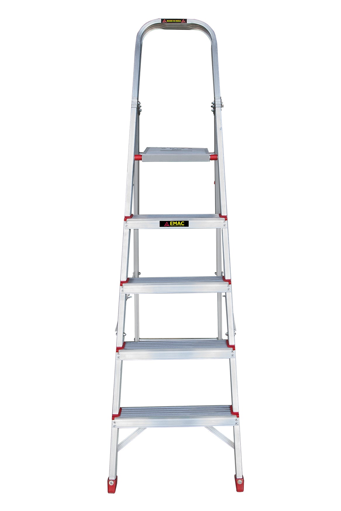EMAC Aluminium Heavy-Duty 5 Steps Ladder for Home-5.18 Feet(158 CM) Anti Slip Folding Aluminium Ladder