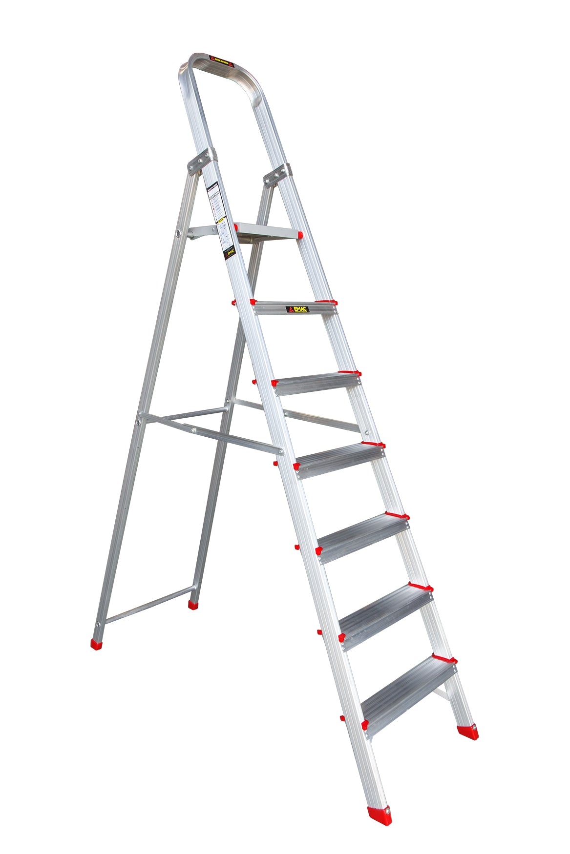 EMAC Aluminium Heavy-Duty 7 Steps Ladder for Home-6.56 Feet(200 CM) Anti Slip Folding Aluminium Ladder (With Platform)