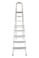 EMAC Aluminium Heavy-Duty 8 Steps Ladder for Home Anti Slip Folding Aluminium Ladder (With Platform)