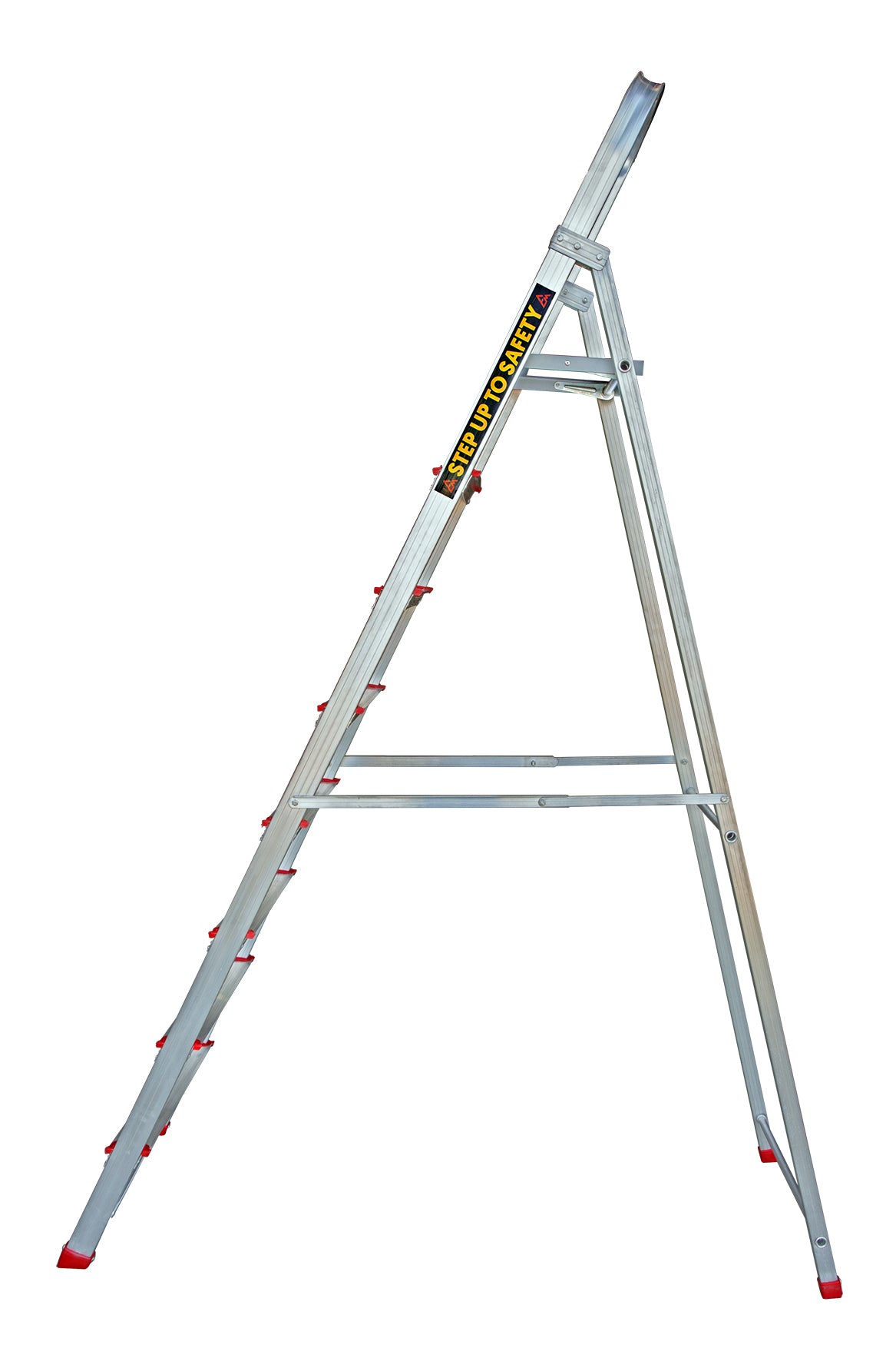 EMAC Aluminium Heavy-Duty 8 Steps Ladder for Home Anti Slip Folding Aluminium Ladder (With Platform)