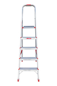 EMAC Aluminium Domestic Light Weight 5-Step Aluminium Ladders Anti Slip Folding Aluminium Ladder