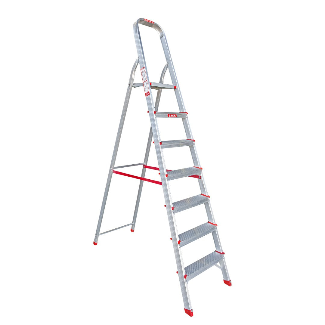 EMAC Aluminium Domestic Light Weight 7-Step Aluminium Ladders Anti Slip Folding Aluminium Ladder