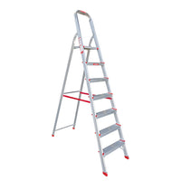 EMAC Aluminium Domestic Light Weight 7-Step Aluminium Ladders Anti Slip Folding Aluminium Ladder