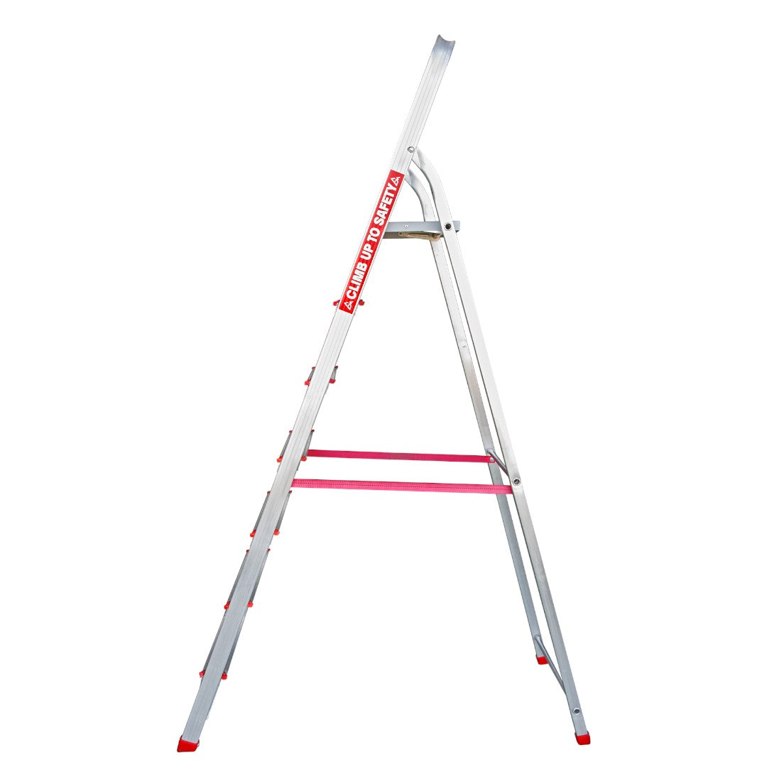 EMAC Aluminium Domestic Light Weight 7-Step Aluminium Ladders Anti Slip Folding Aluminium Ladder
