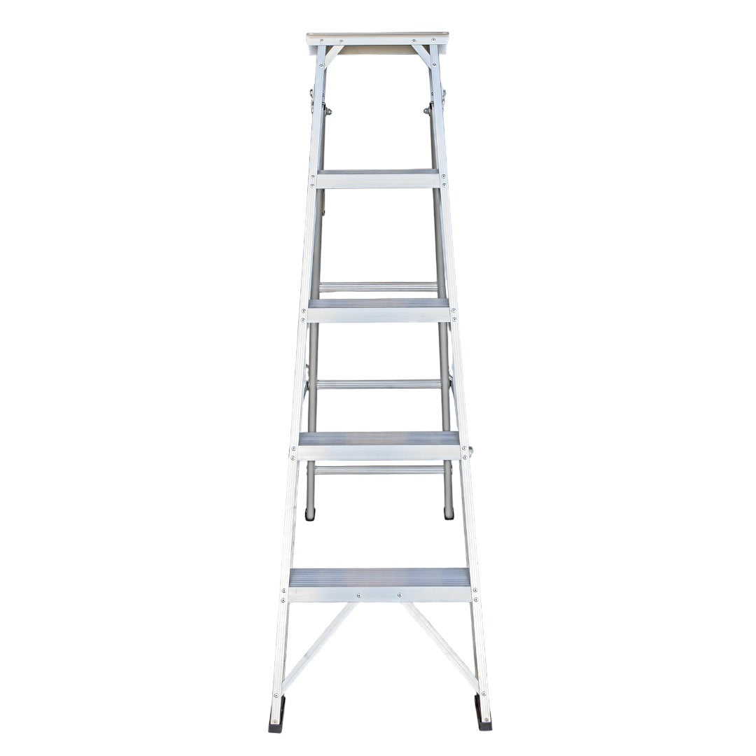 EMAC Aluminium Dual Purpose Light Weight 5-Step Aluminium Ladders Anti Slip Folding Aluminium Ladder