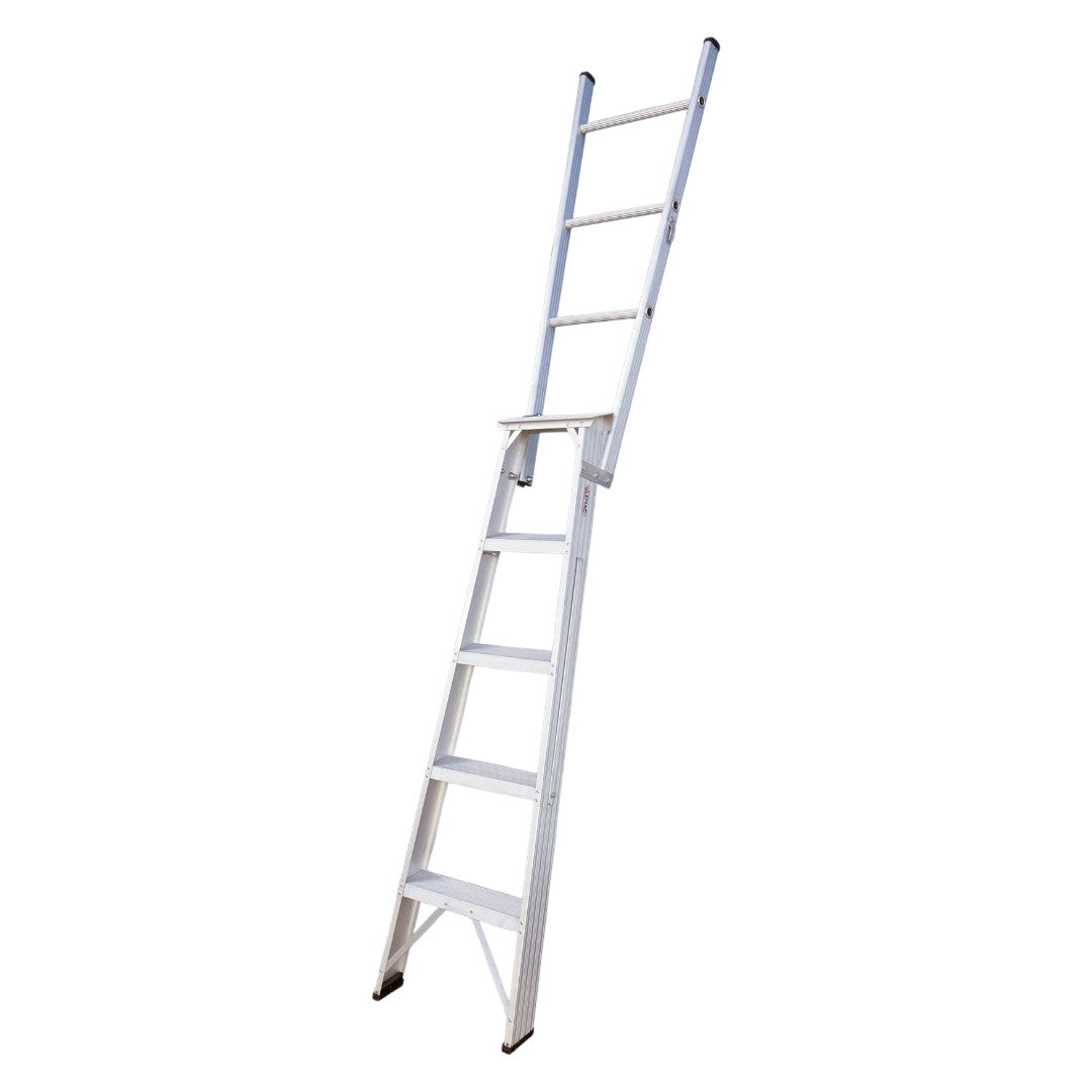 EMAC Aluminium Dual Purpose Light Weight 5-Step Aluminium Ladders Anti Slip Folding Aluminium Ladder