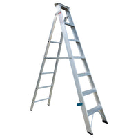 EMAC Aluminium Dual Purpose Light Weight 7-Step Aluminium Ladders Anti Slip Folding Aluminium Ladder