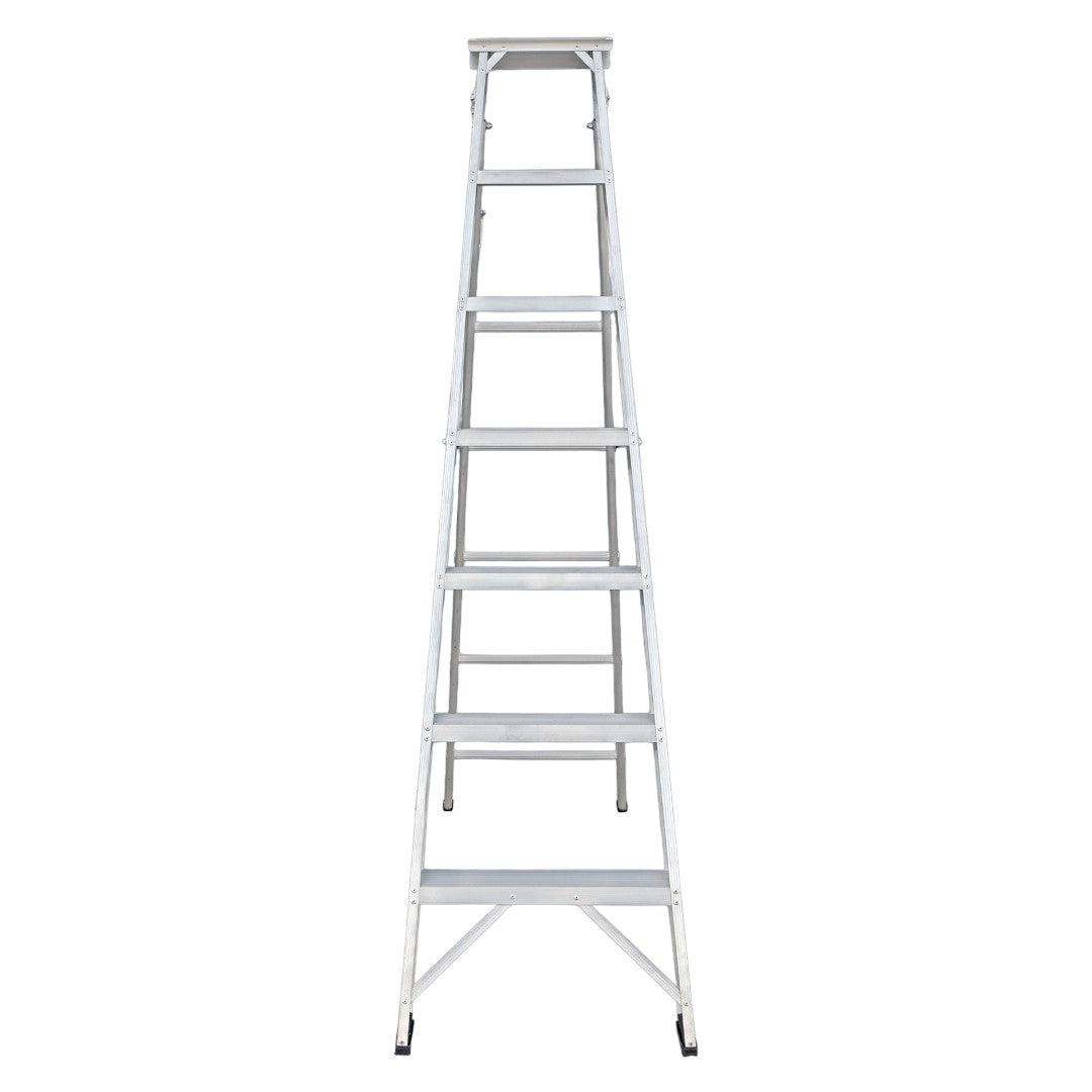 EMAC Aluminium Dual Purpose Light Weight 7-Step Aluminium Ladders Anti Slip Folding Aluminium Ladder