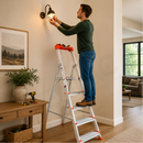 EMAC PRO Step Aluminium Ladder WIth (Tools Tray And 5 Inch Wide Anti Skid Step)