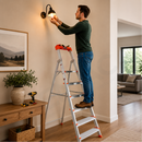 EMAC PRO Step Aluminium Ladder WIth (Tools Tray And 5 Inch Wide Anti Skid Step)