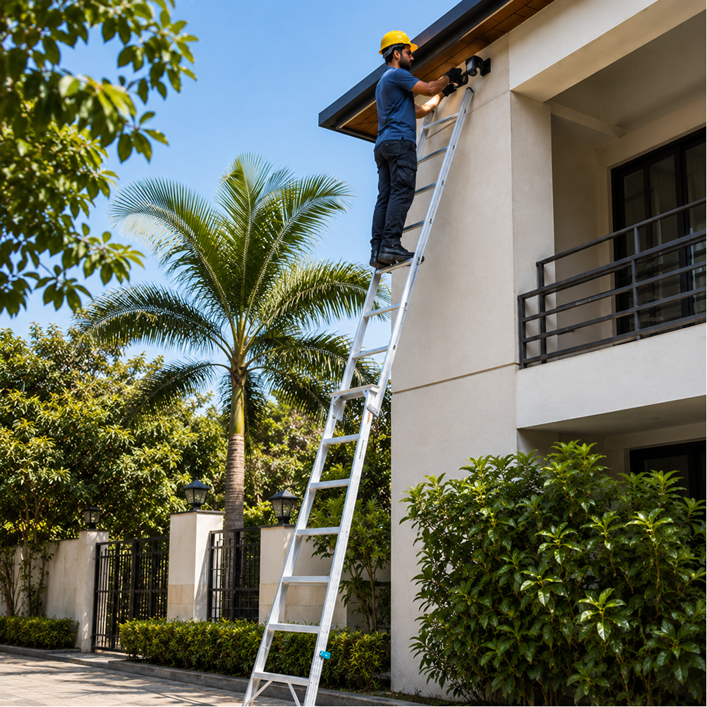 EMAC Aluminium Dual Purpose Light Weight Anti Slip Folding Aluminium Ladder