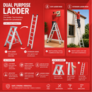 EMAC Aluminium Dual Purpose Light Weight Anti Slip Folding Aluminium Ladder