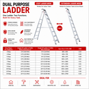 EMAC Aluminium Dual Purpose Light Weight Anti Slip Folding Aluminium Ladder
