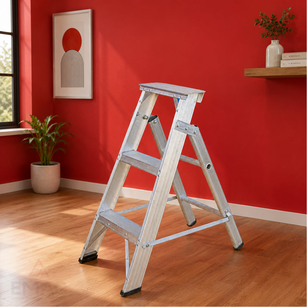 EMAC Aluminium Dual Purpose Light Weight Anti Slip Folding Aluminium Ladder
