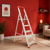 EMAC PRO Step Aluminium Ladder WIth (Tools Tray And 5 Inch Wide Anti Skid Step)
