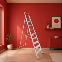 EMAC PRO Step Aluminium Ladder WIth (Tools Tray And 5 Inch Wide Anti Skid Step)