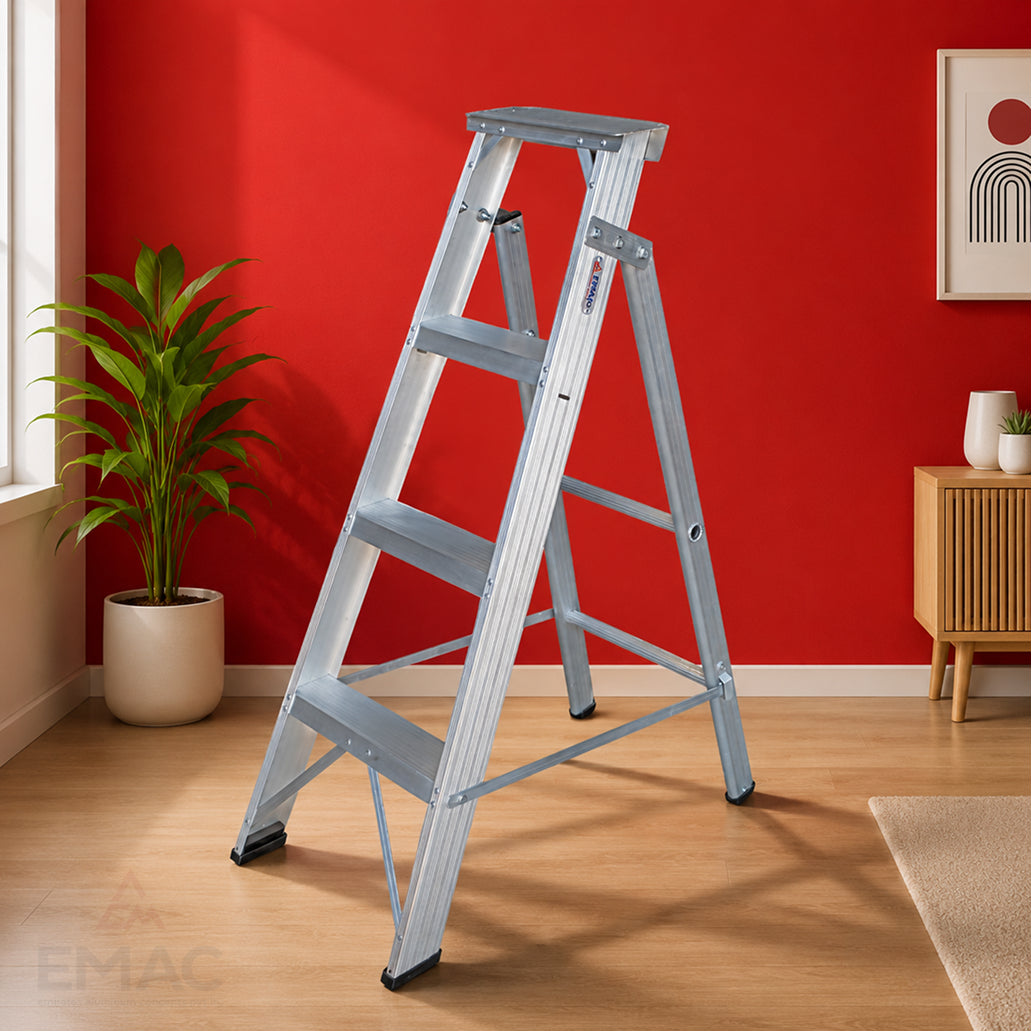 EMAC Aluminium Dual Purpose Light Weight Anti Slip Folding Aluminium Ladder
