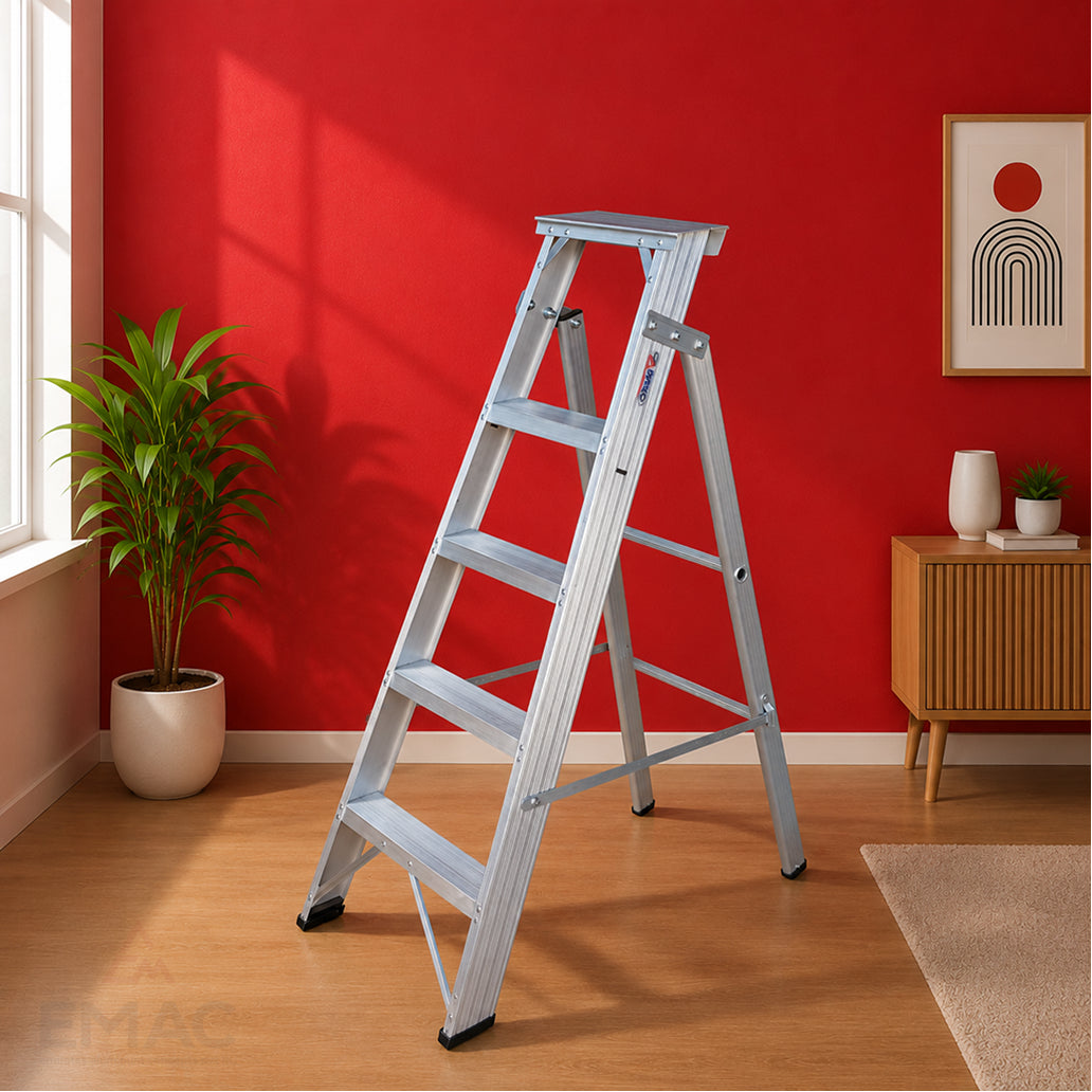 EMAC Aluminium Dual Purpose Light Weight Anti Slip Folding Aluminium Ladder